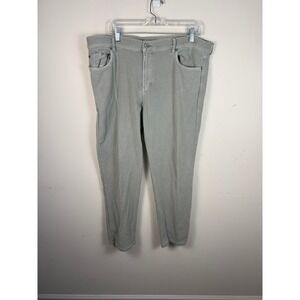 Faherty French Terry 5 Pocket Stretch Pants Mens 40 Sage Green Gray MBC0020